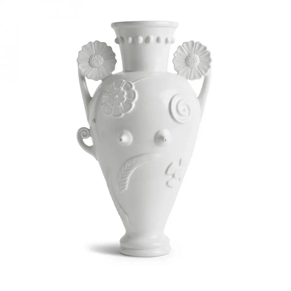 Persephone Vase White 11 x 9 x 18.5" - 28 x 23 x 47cm