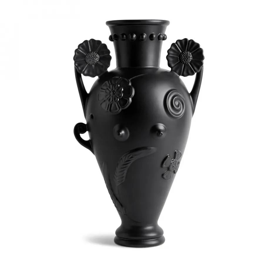 Persephone Vase Black 11 x 9 x 18.5" - 28 x 23 x 47cm