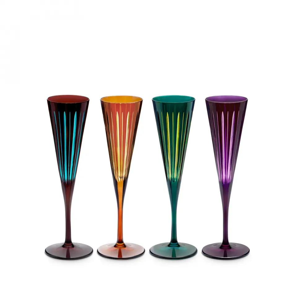 Prism Assorted Champagne Flutes (Set of 4)