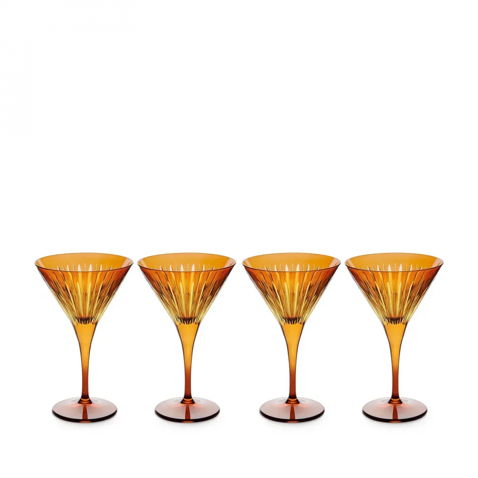 Prism Amber Martini Glasses, Set of 4