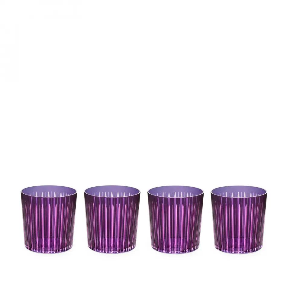 Prism Purple Double Old Fashioned Glasses, Set of 4