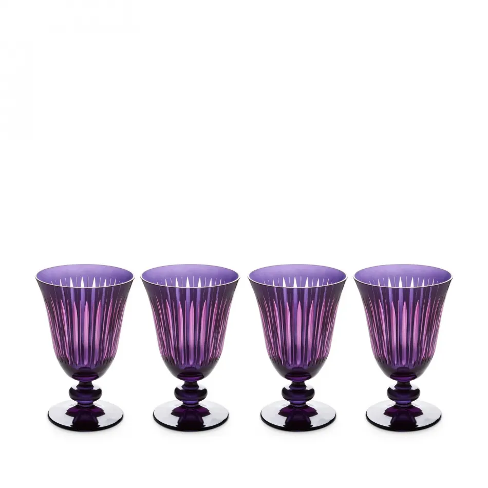 Prism Purple Wine Glasses, Set of 4