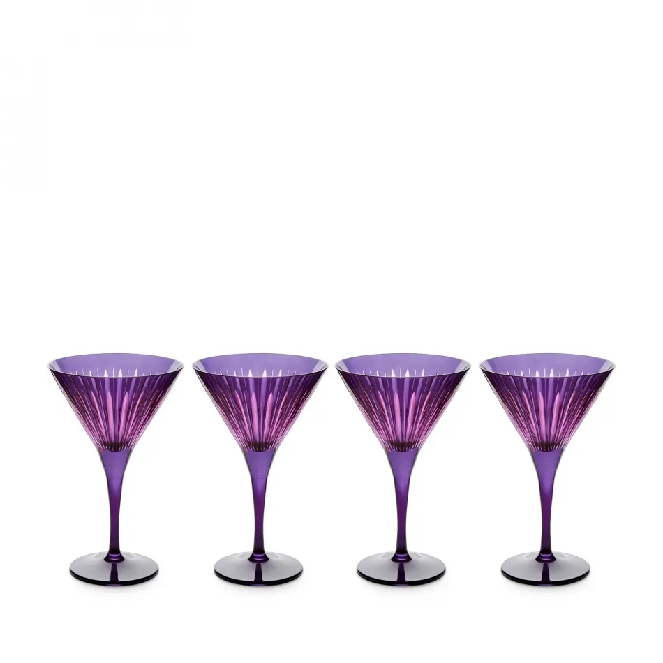 Prism Purple Martini Glasses, Set of 4