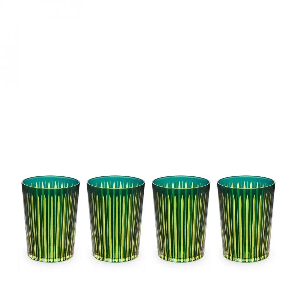 Prism Green Highball Glasses, Set of 4