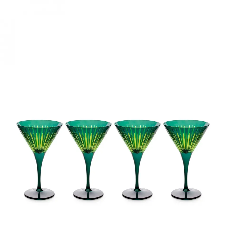 Prism Green Martini Glasses, Set of 4