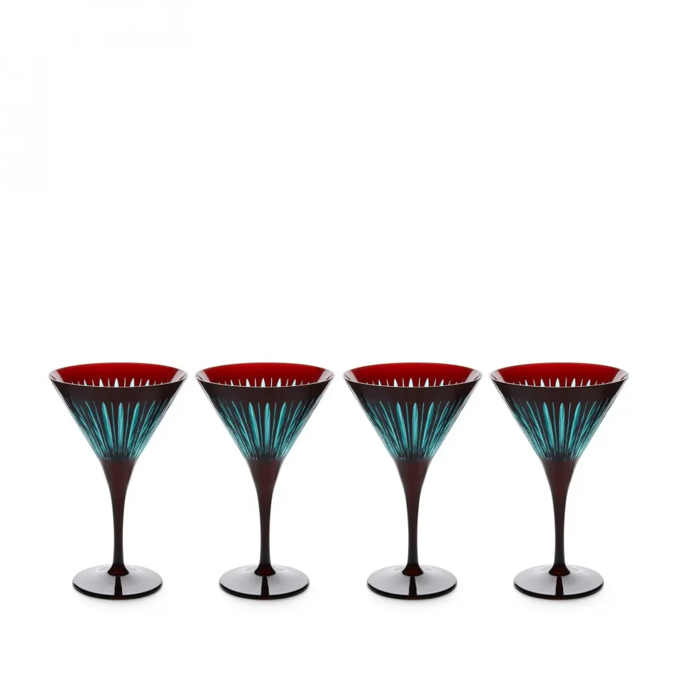 Prism Bordeaux Martini Glasses, Set of 4