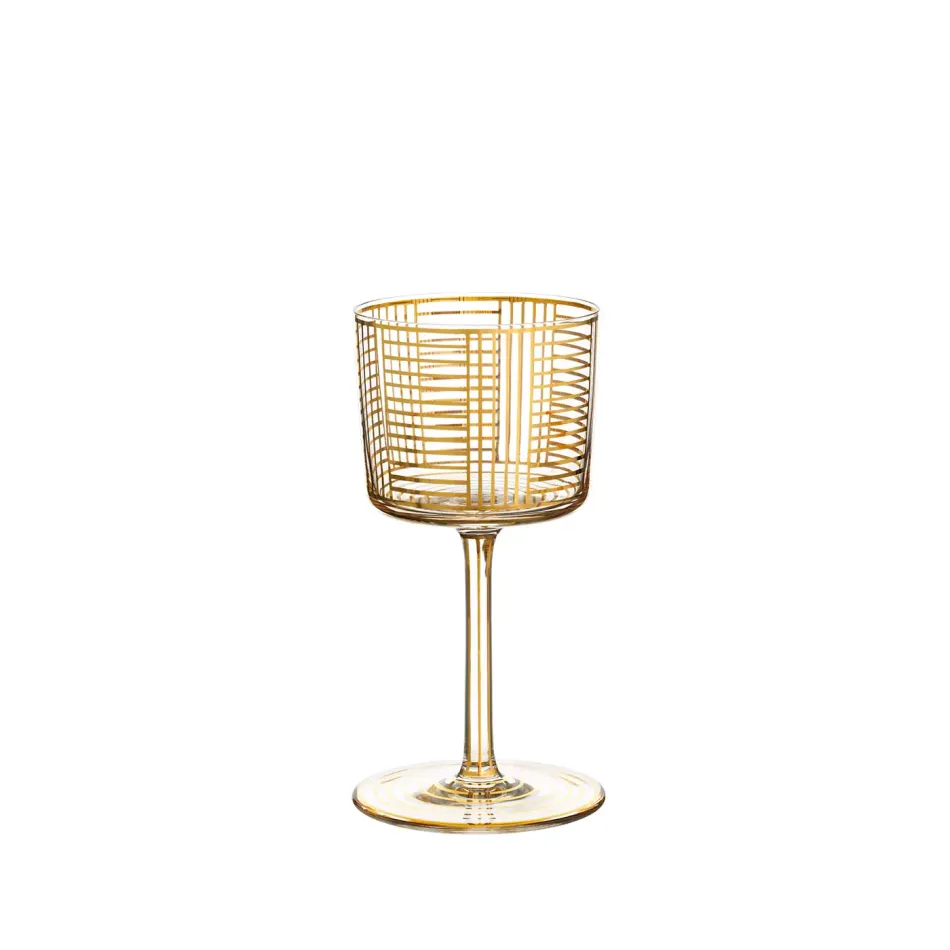 B Gold Wine Glass