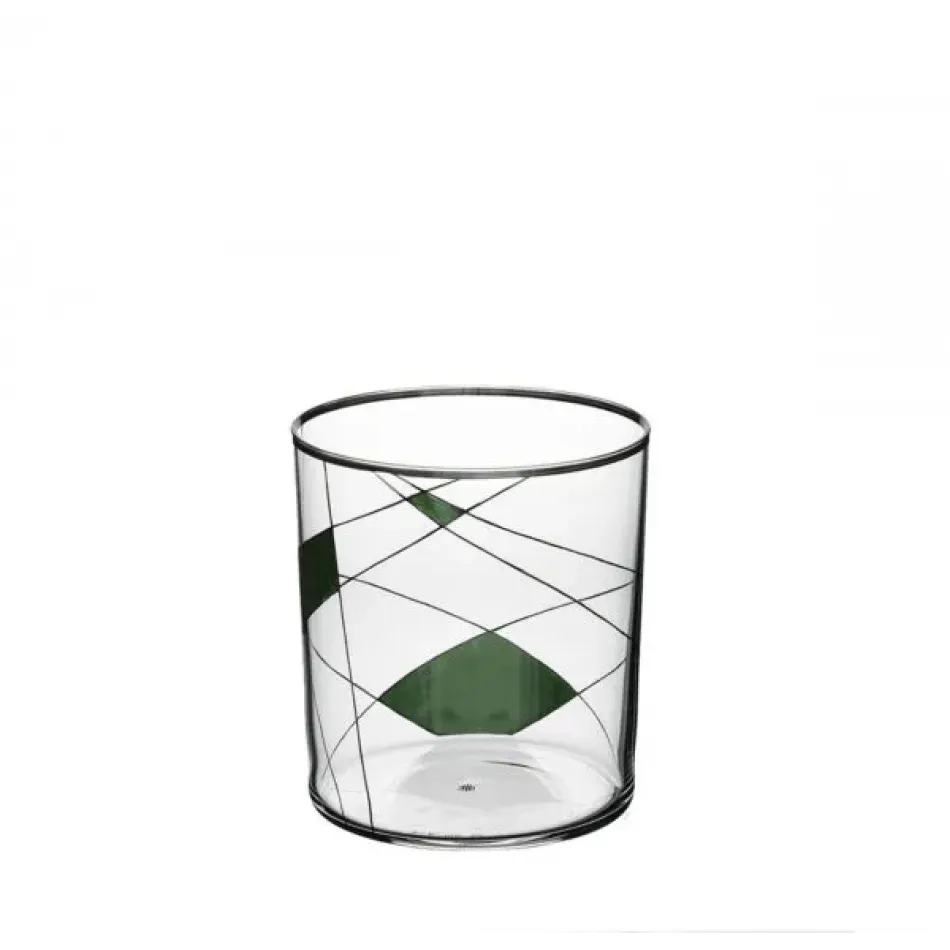 Double Old Fashioned Tumbler Light Neo Enamel Painted X-I-II Green