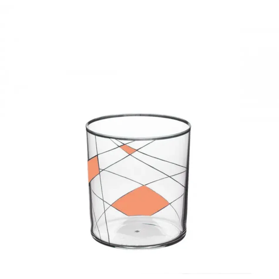 Double Old Fashioned Tumbler Light Neo Enamel Painted X-III-II Orange