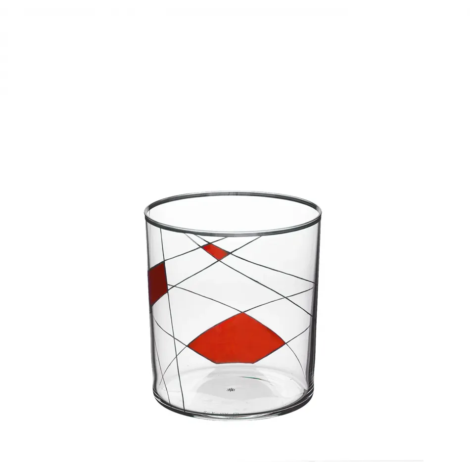 Double Old Fashioned Tumbler Light Neo Enamel Painted X-IV-II Red