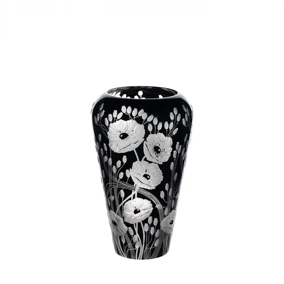 Schwarzemailvasen Black enameled vase III. "poppy"