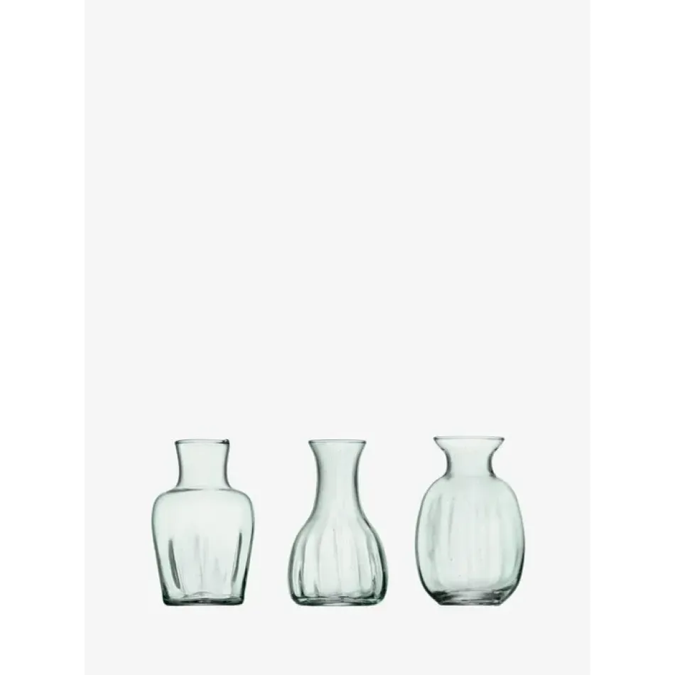 Mia Mini Vase Trio Height 4.25 in Recycled/Part Optic x 3