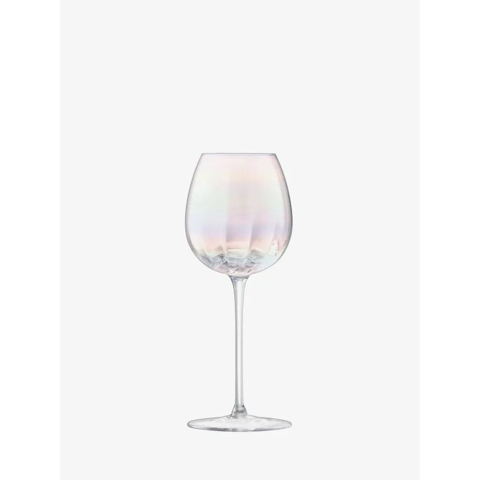 Pearl White Wine Glass 11 oz Mother of Pearl, Set of 2