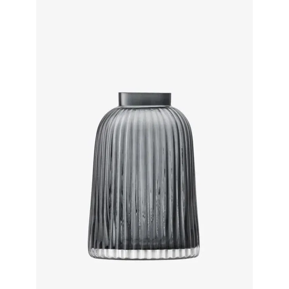 Pleat Vase Height 7.75 in Grey