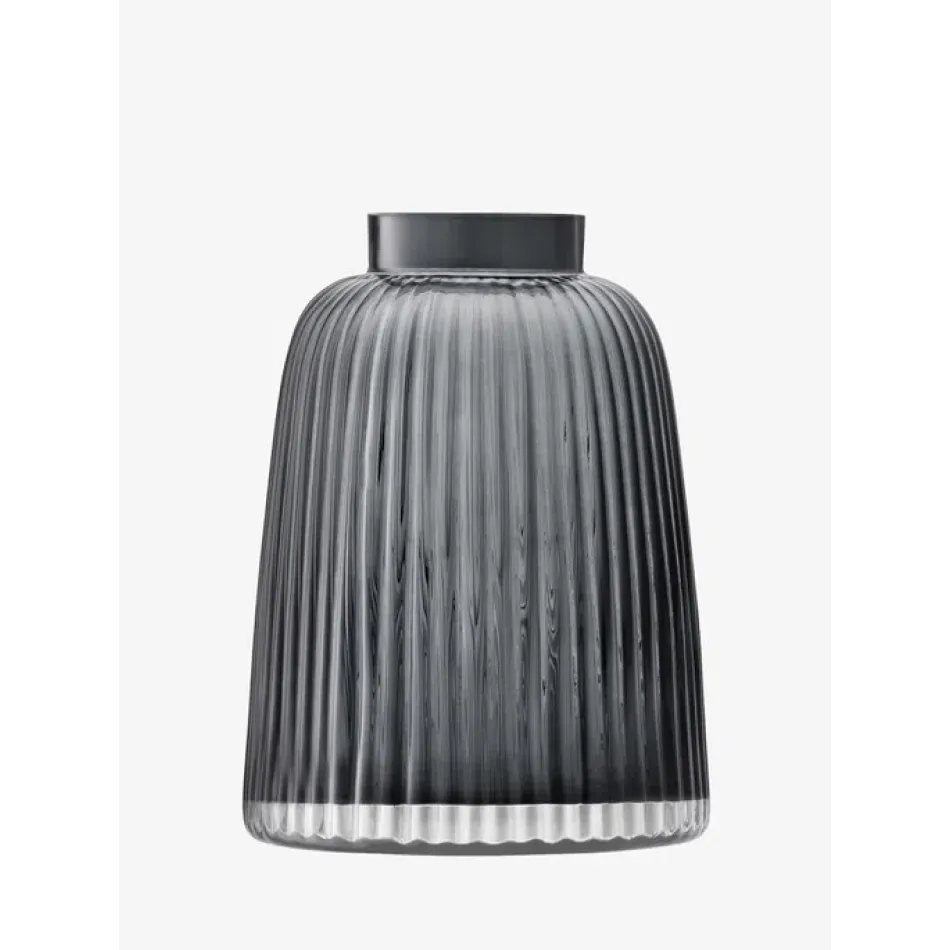 Pleat Vase Height 10.25 in Grey