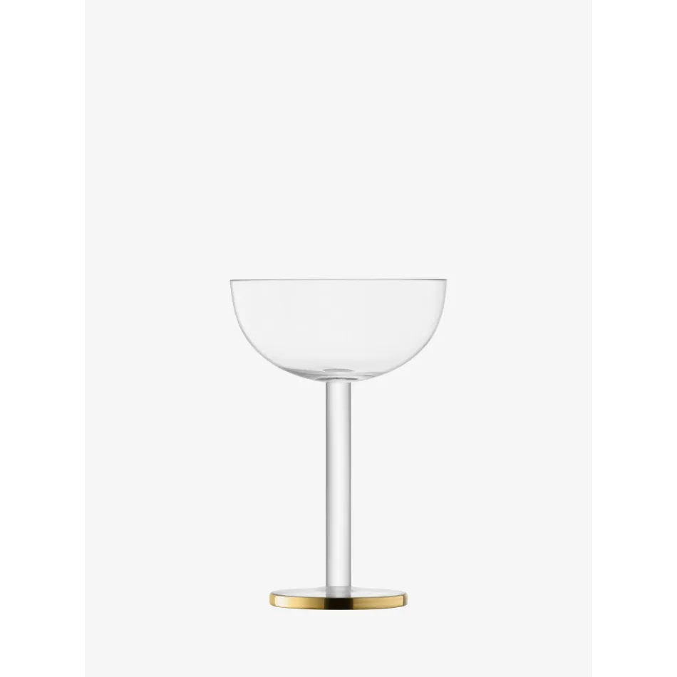 Luca Coupe Glass 7 oz Gold, Set of 2