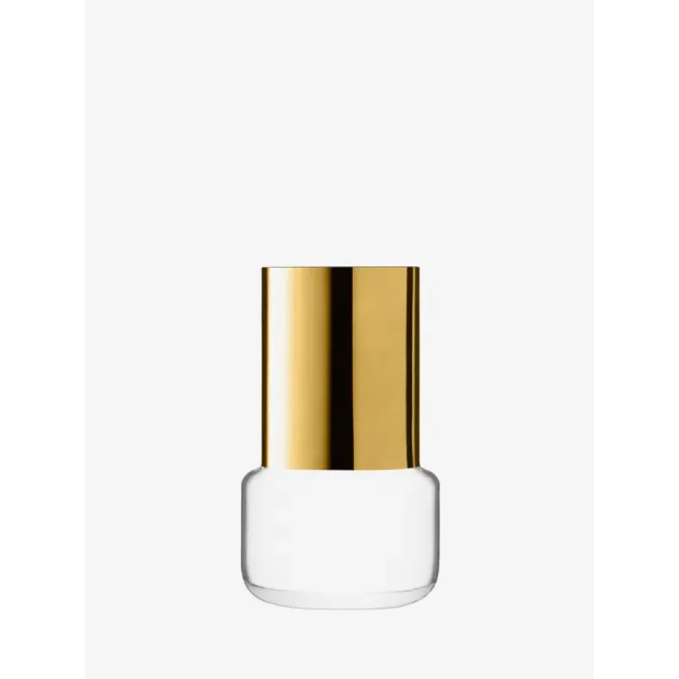 Aurum Vase Height 6.75 in Clear/Gold
