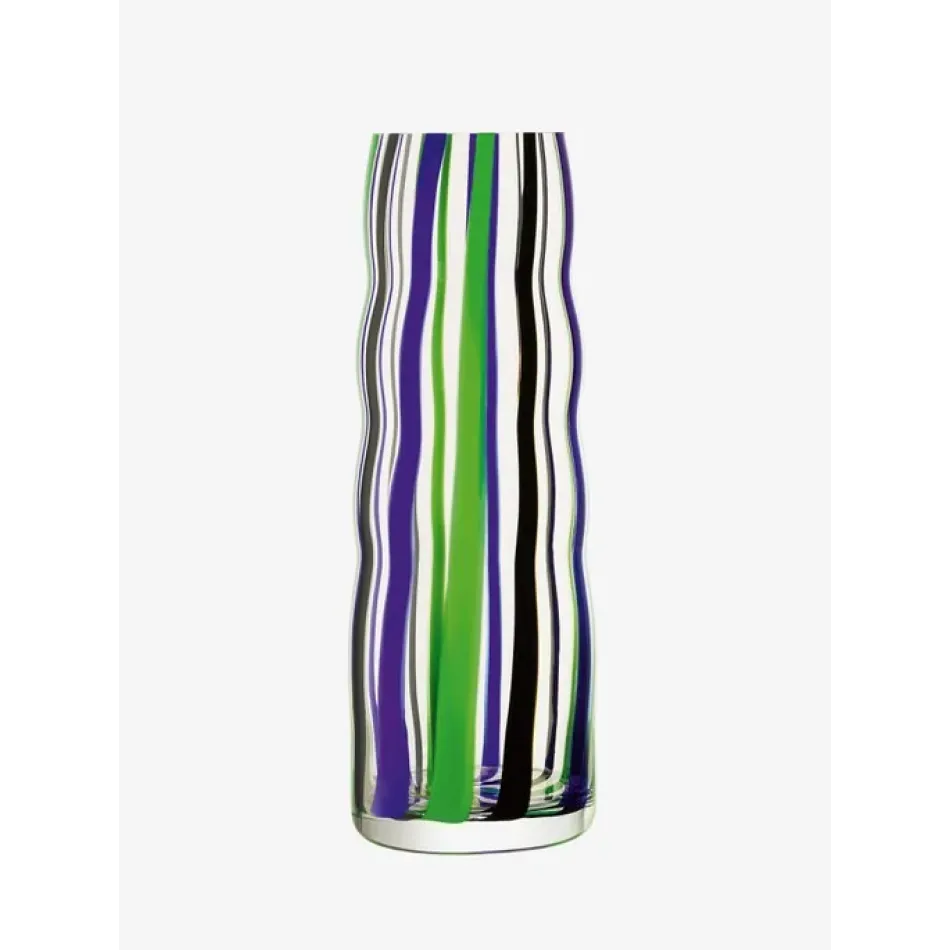 Folk Vase Height 16.5 in Black/Blue/Green