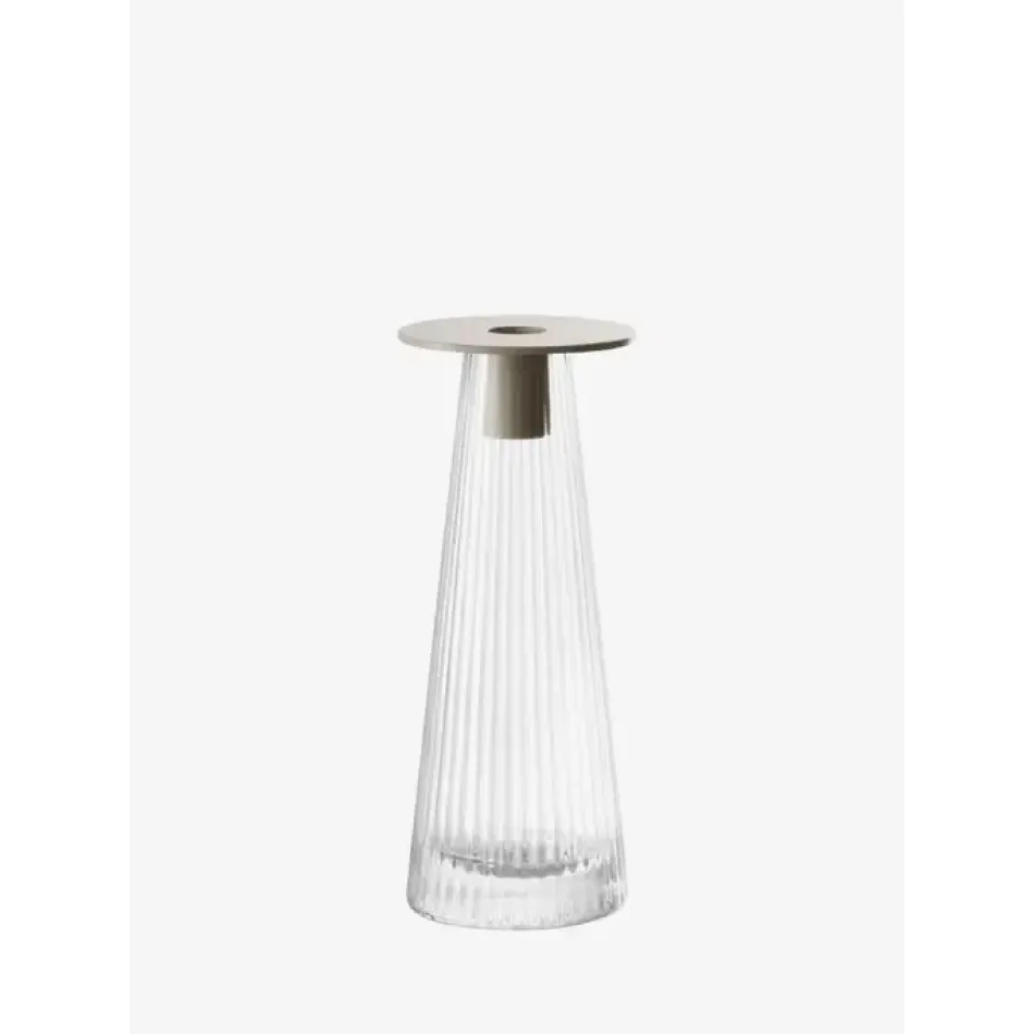 Beacon Clear/Concrete Grey Candle Holder/Vase H8.75in