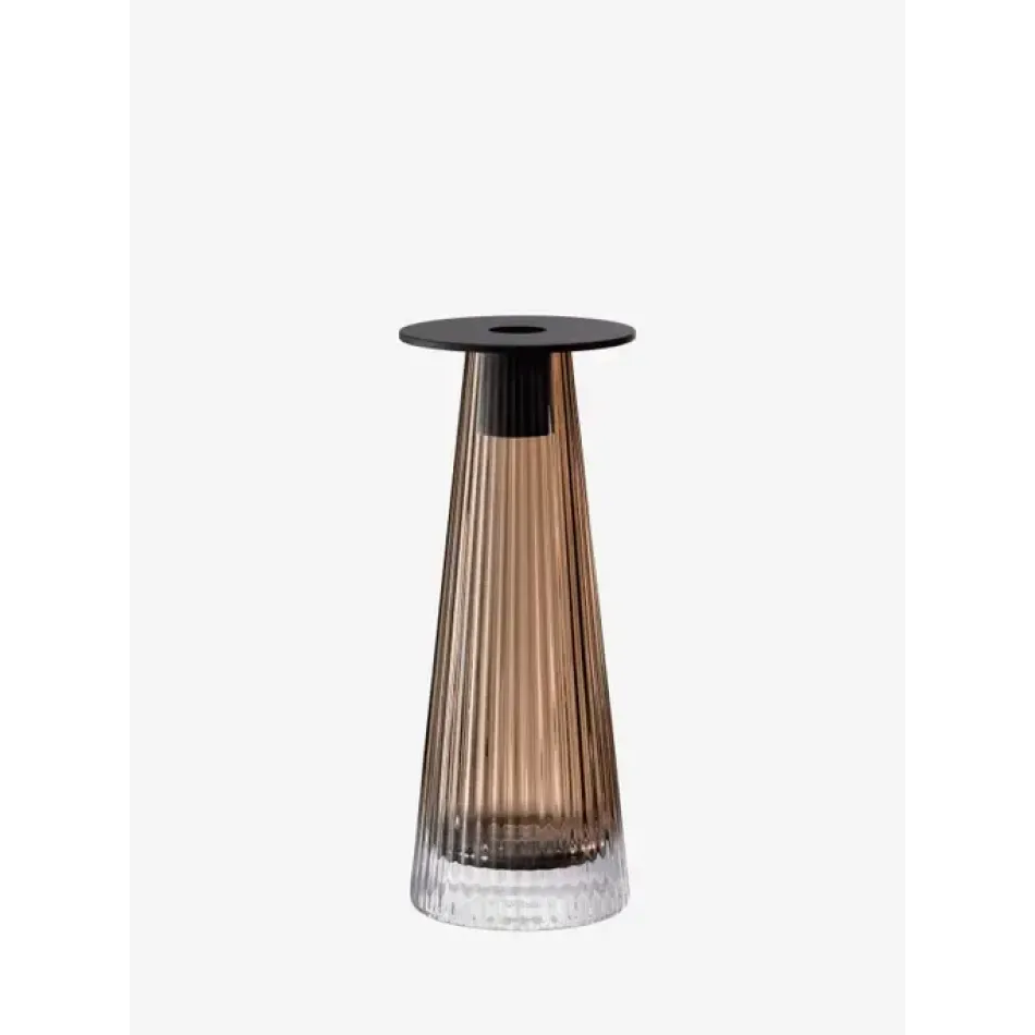 Beacon Taupe/Jet Black Candle Holder/Vase H8.75in