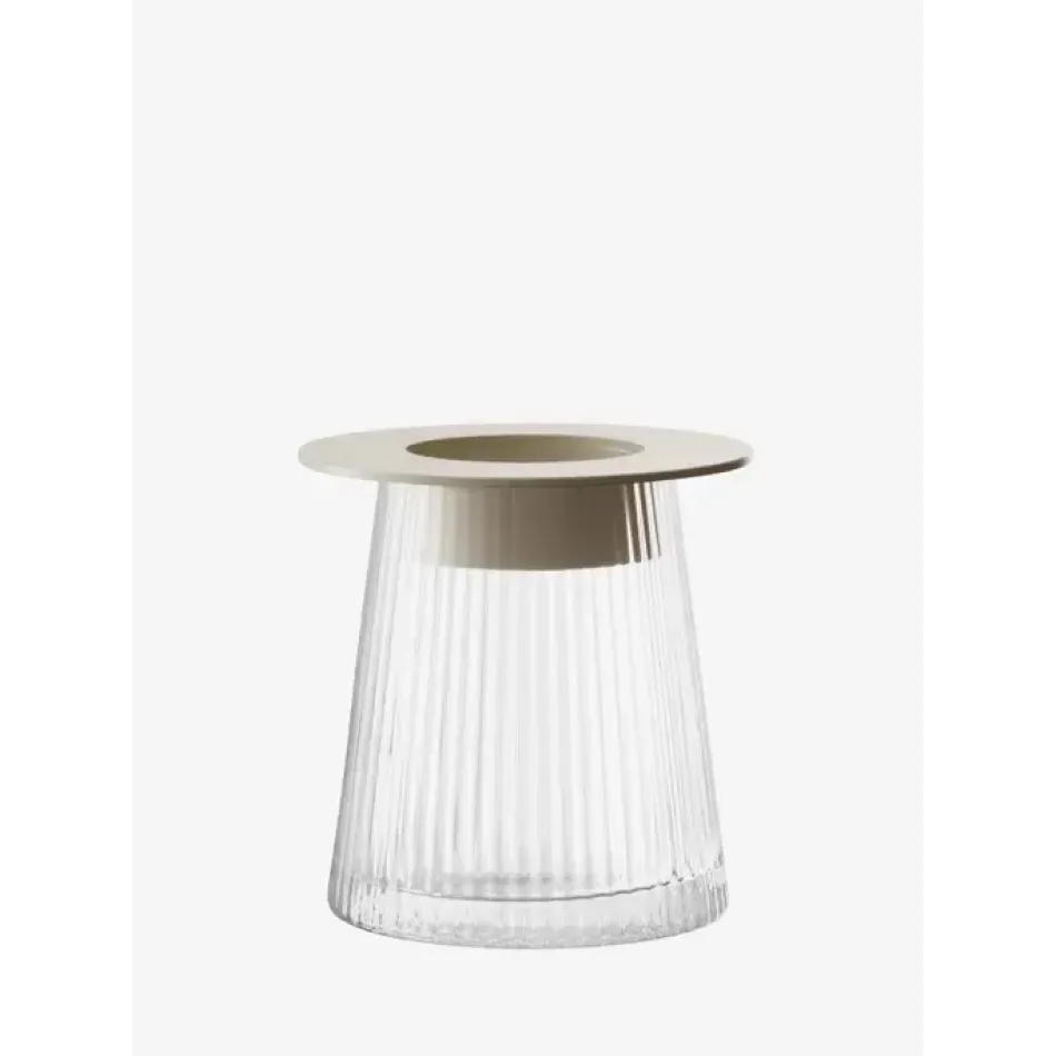 Beacon Clear/Concrete Grey Lantern/Vase H5.5in