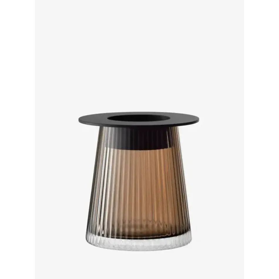 Beacon Taupe/Jet Black Lantern/Vase H5.5in
