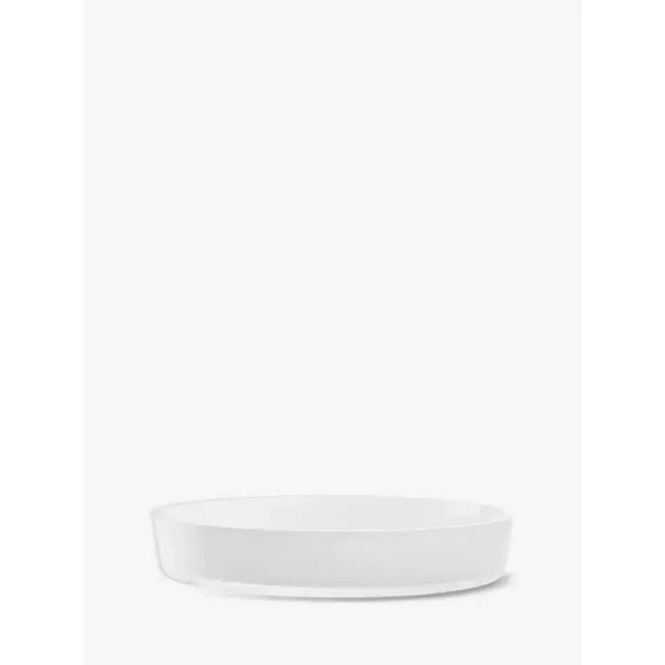 Collective White Low Glass Bowl Round 13.75in/H2.25in