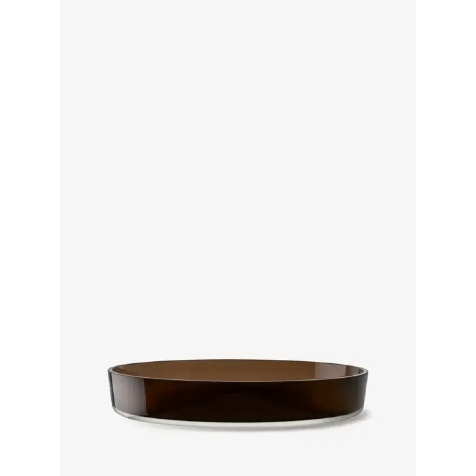 Collective Mocha Low Glass Bowl Round 13.75in/H2.25in