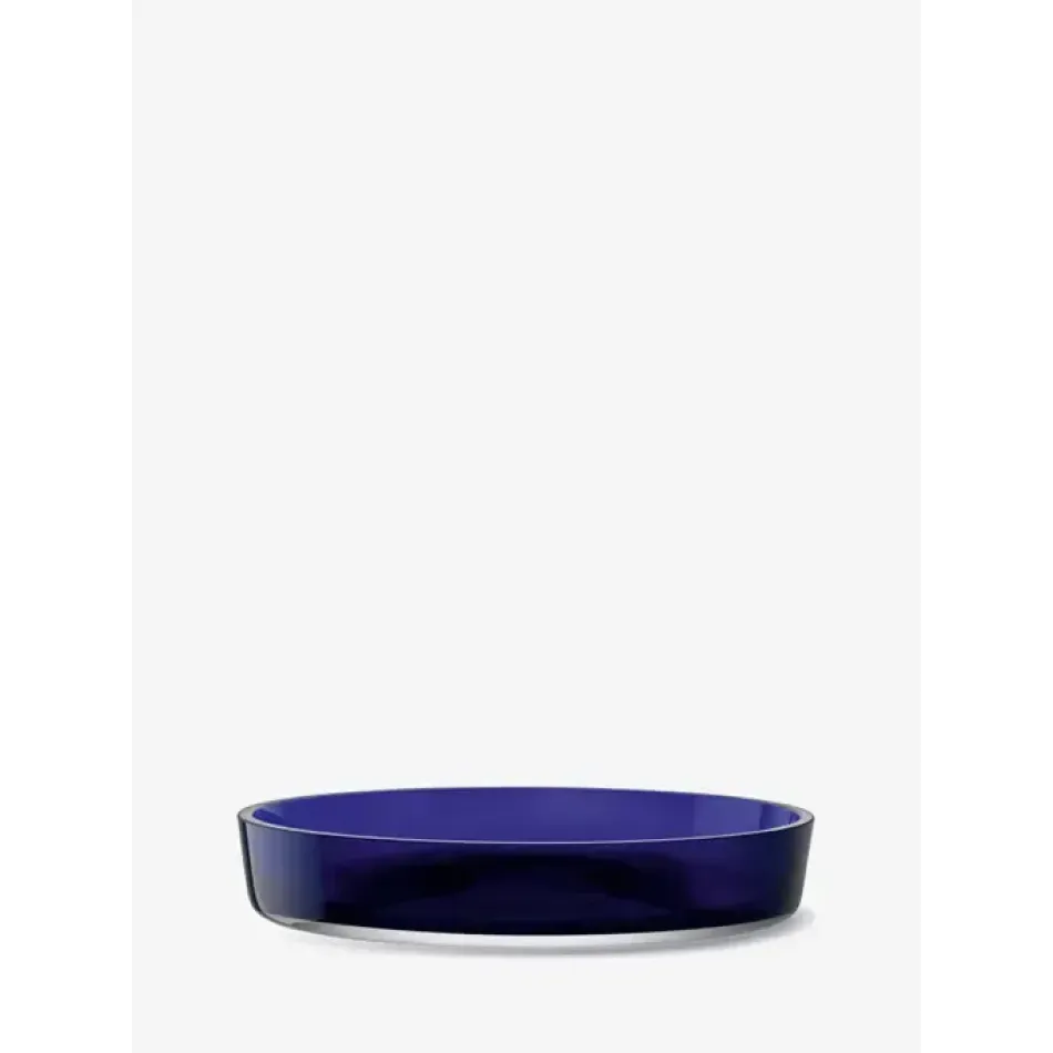 Collective Cobalt Low Glass Bowl Round 13.75in/H2.25in