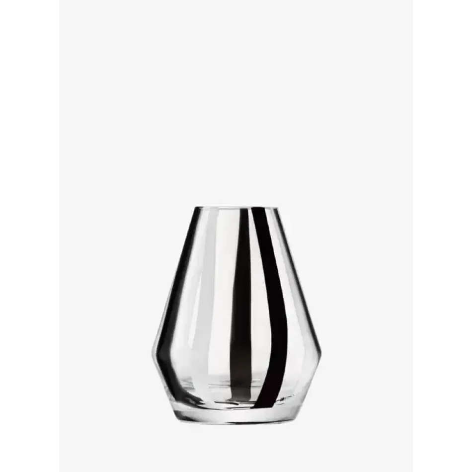 Stripe Black/White Vase H5.5in