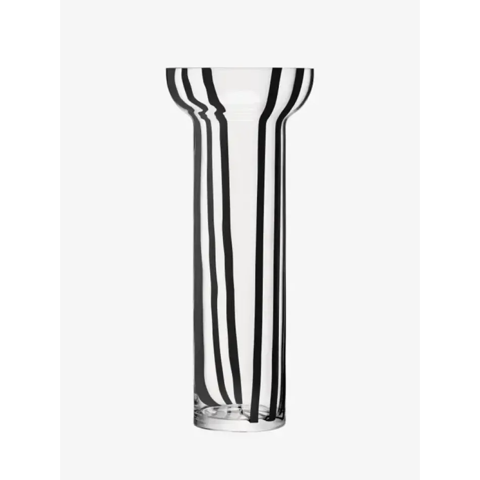 Stripe Black Vase H16.5in
