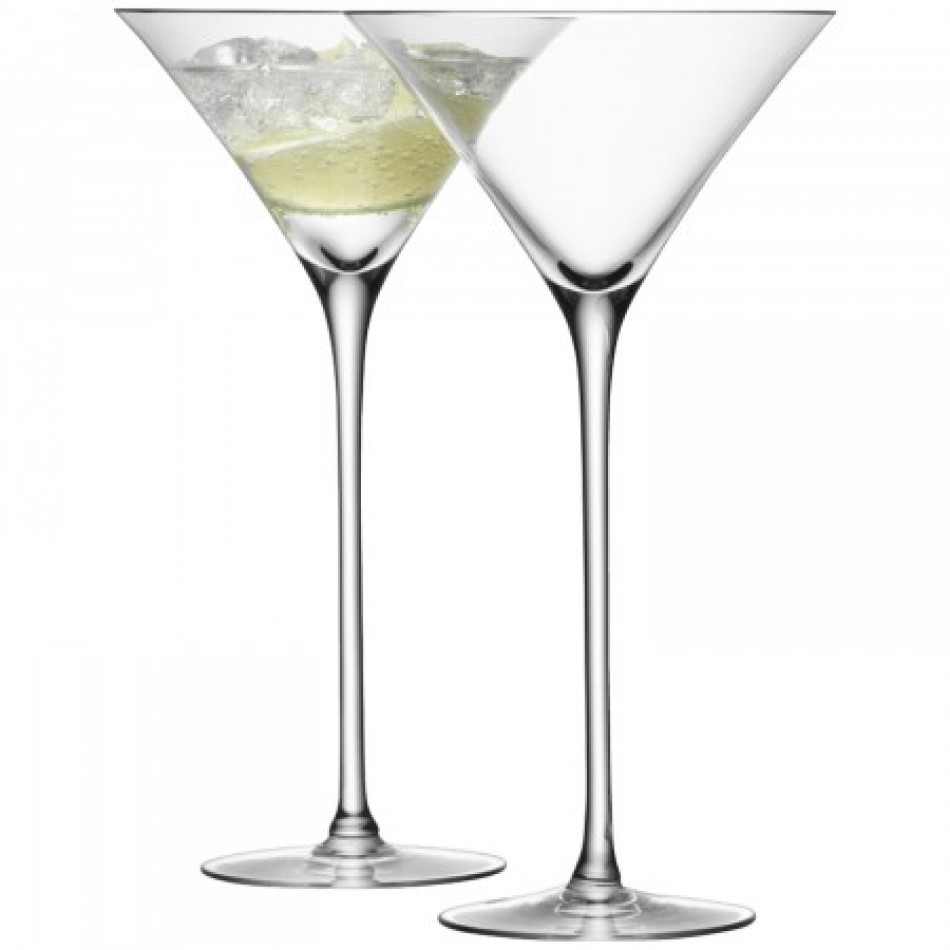 Bar Martini Glass 9 oz Clear, Set of 2