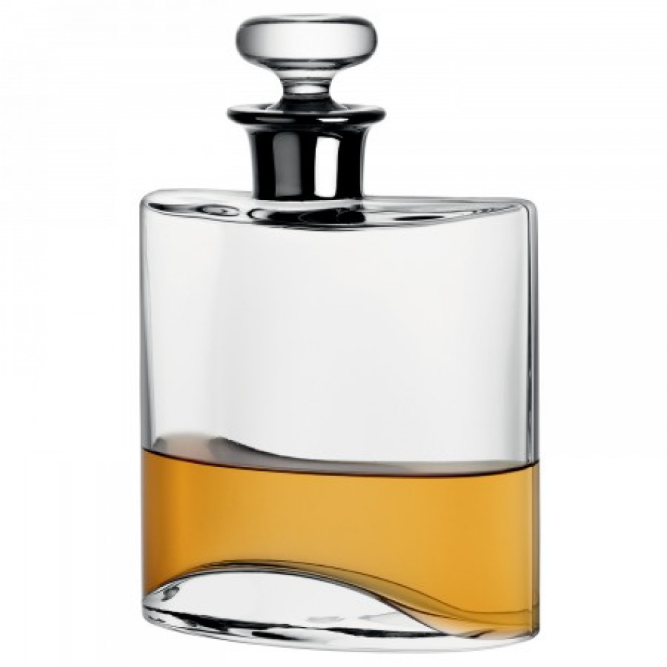 Flask Decanter 27 oz Clear/Platinum Neck