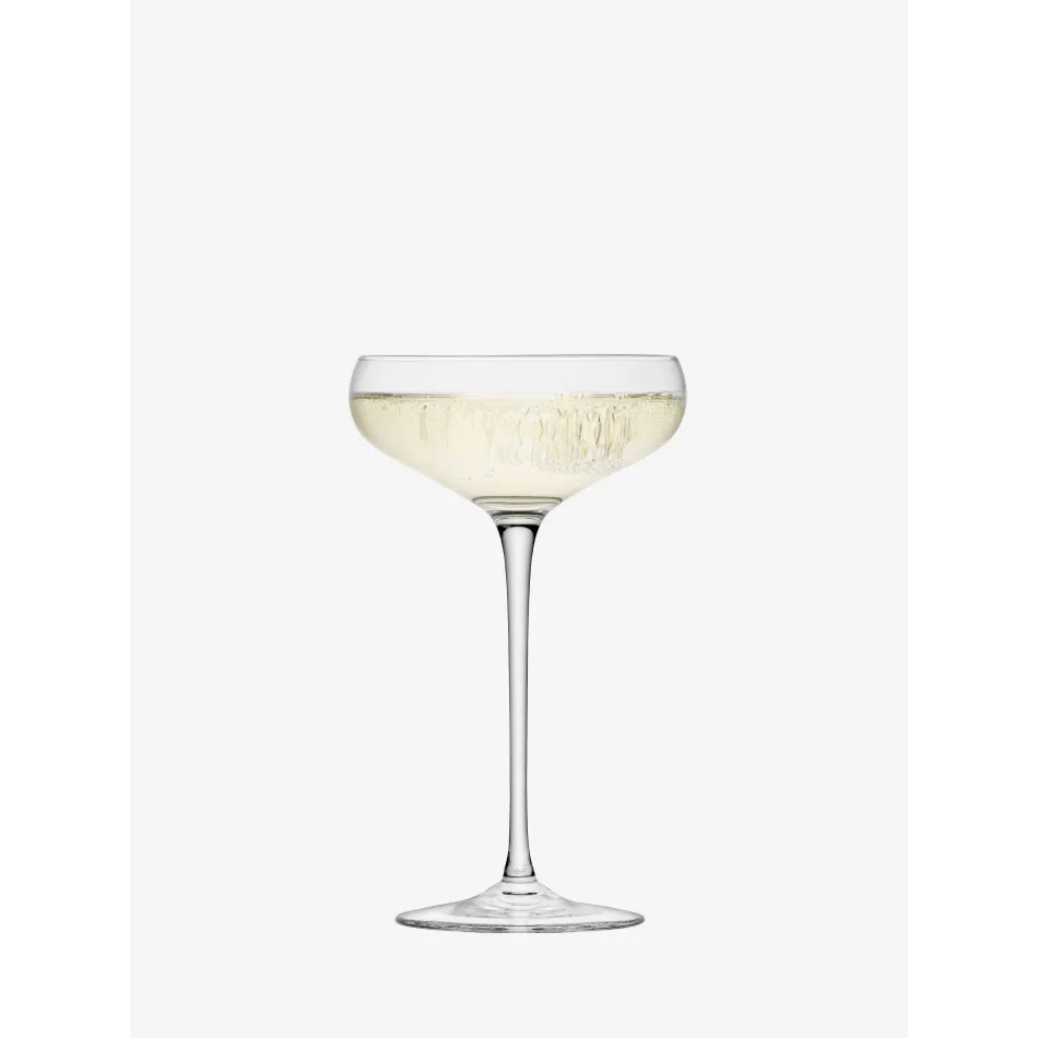 Wine Champagne Saucer 10 oz Clear, Set of 2