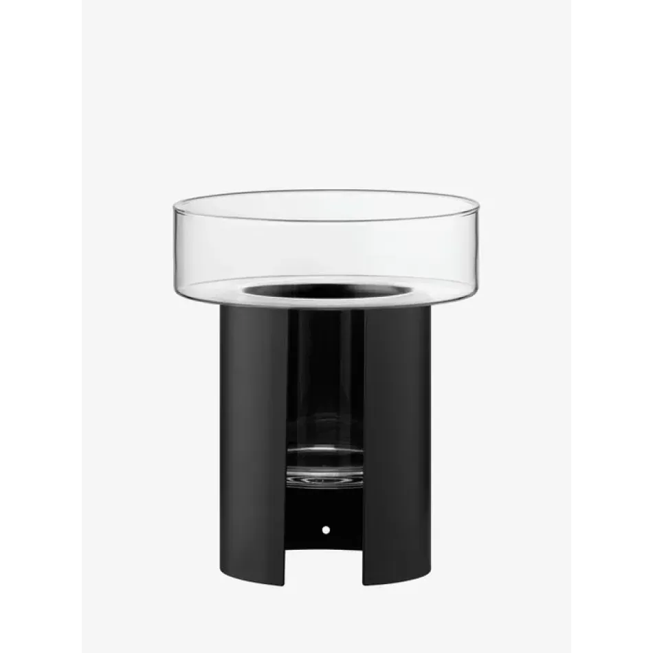 Terrazza Planter Height 8.75 in Round 7.5 in Clear/Jet Black