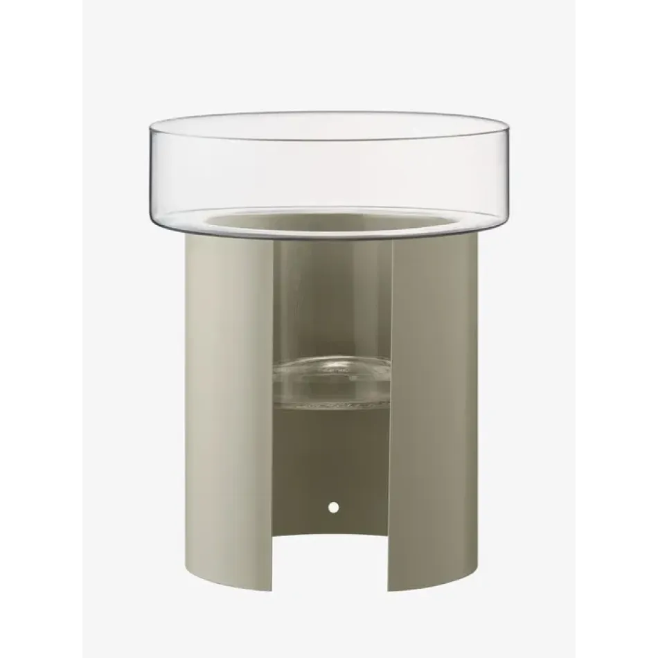 Terrazza Planter Height 17.75 in Round 14.5 in Clear/Concrete Grey