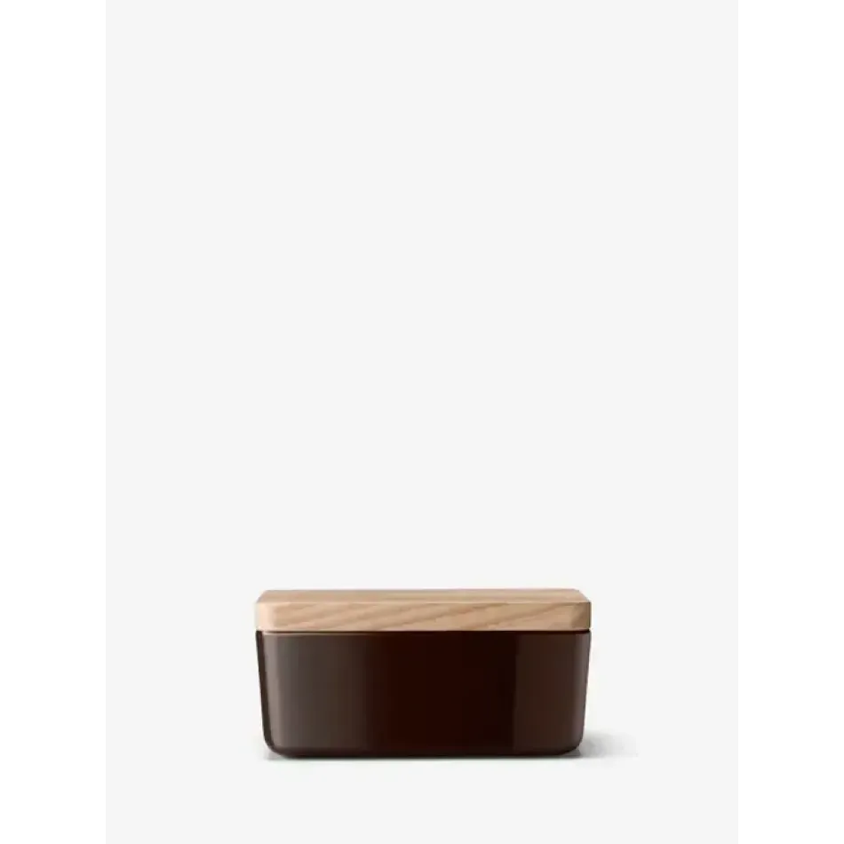 Collective Mocha Butter Dish & Ash Lid L5.5in