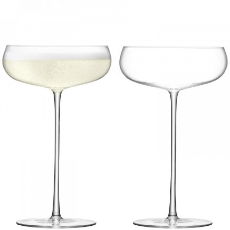 Wine Culture Champagne Saucer 11 oz Clear, Set of 2