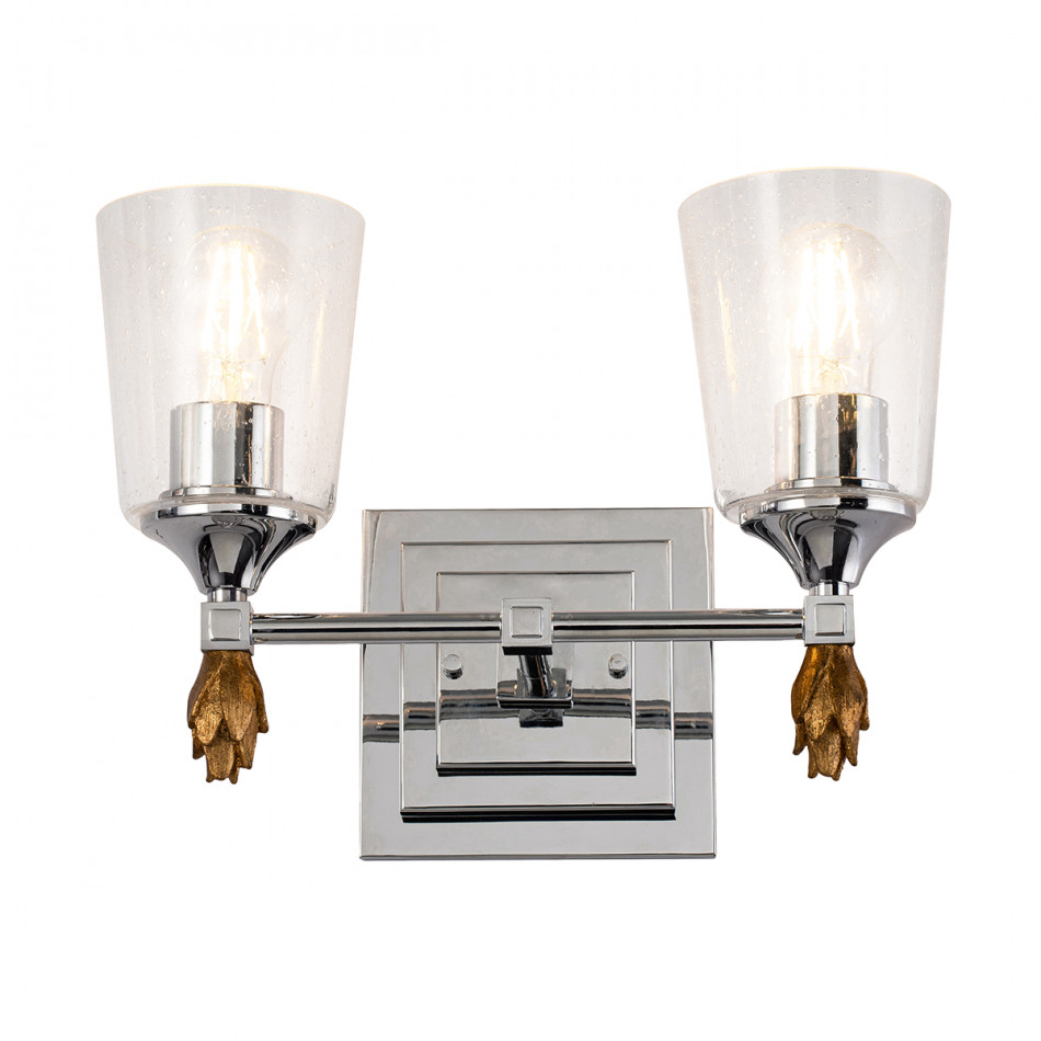 Vetiver 2-Light Vanity-Light Silver With Gold Accents
