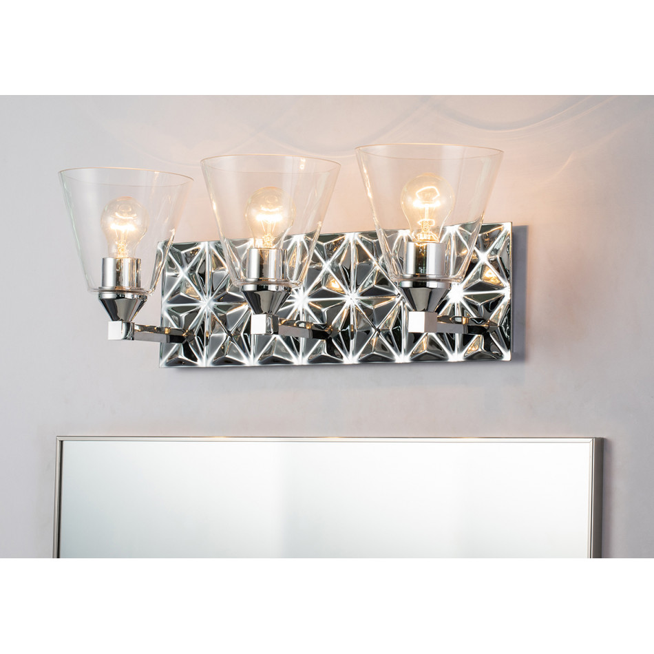 Alpha 3-Light Polished Chrome Bath Bar
