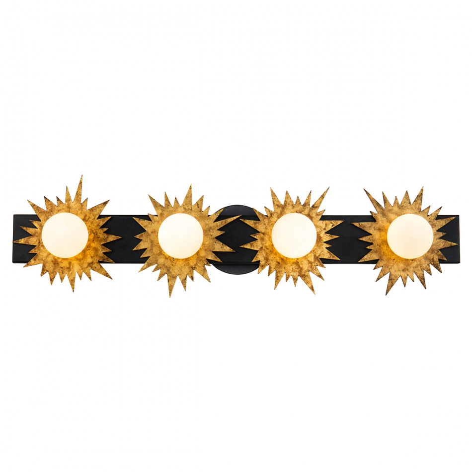 Soleil 4-Light Bath Bar Vanity-Light Gold And Zinc