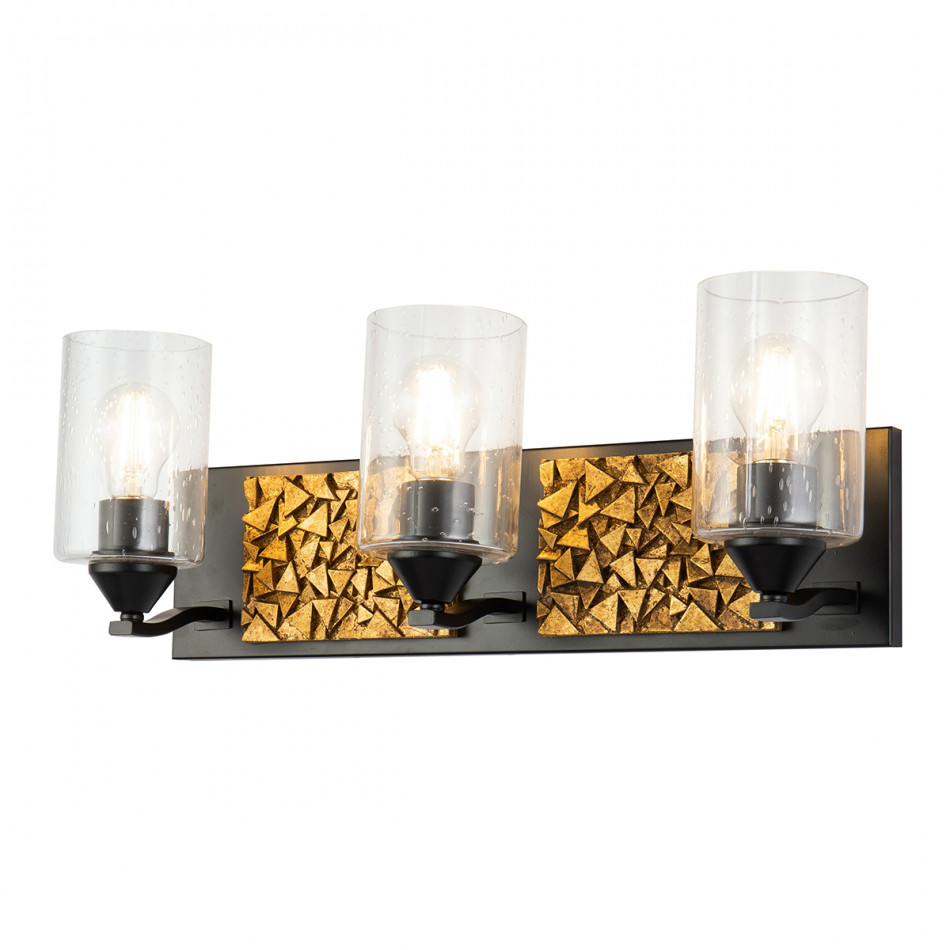 Bocage 3-Light Black And Gold Bath Bar