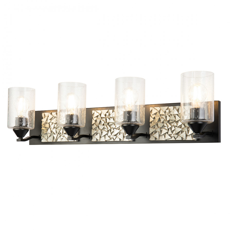 Bocage 4-Light Silver And Black Bath Bar