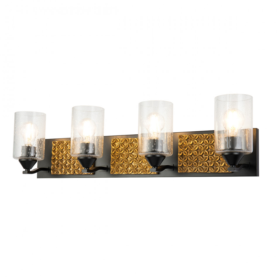 Arcadia 4-Light Bath Bar Black And Gold