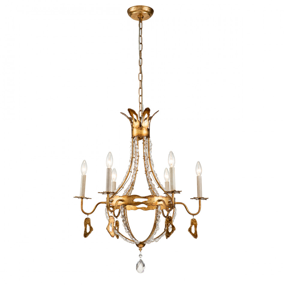 Monteleone 6-Light Chandelier Antique Gold