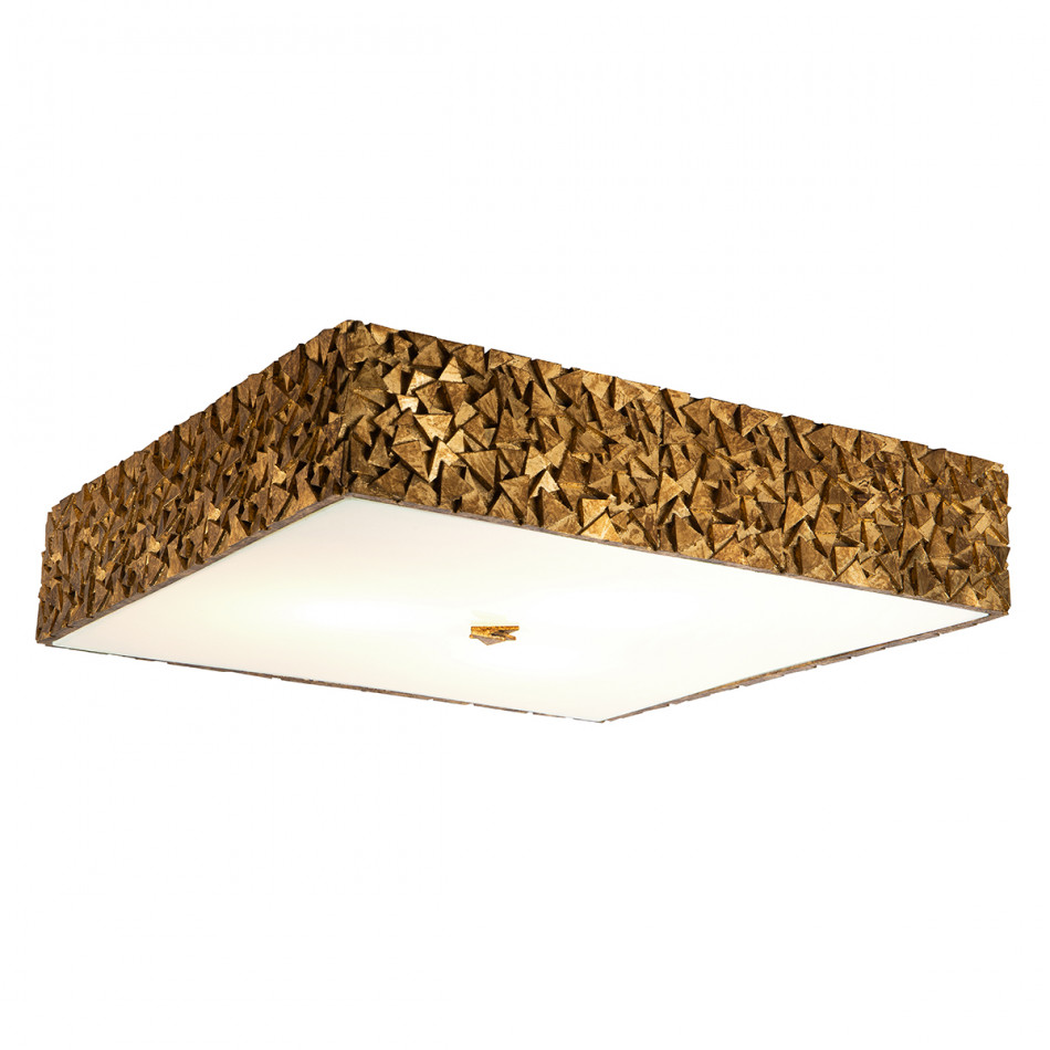 Mosaic Square 3-Light Flush Gold