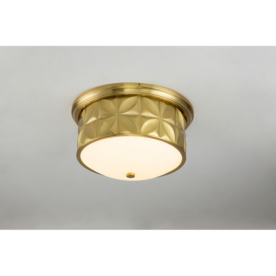 Epsilon Aged Brass Flushmount