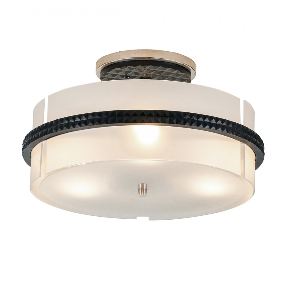 Mazant 3-Light Semi Flush Black and Chrome