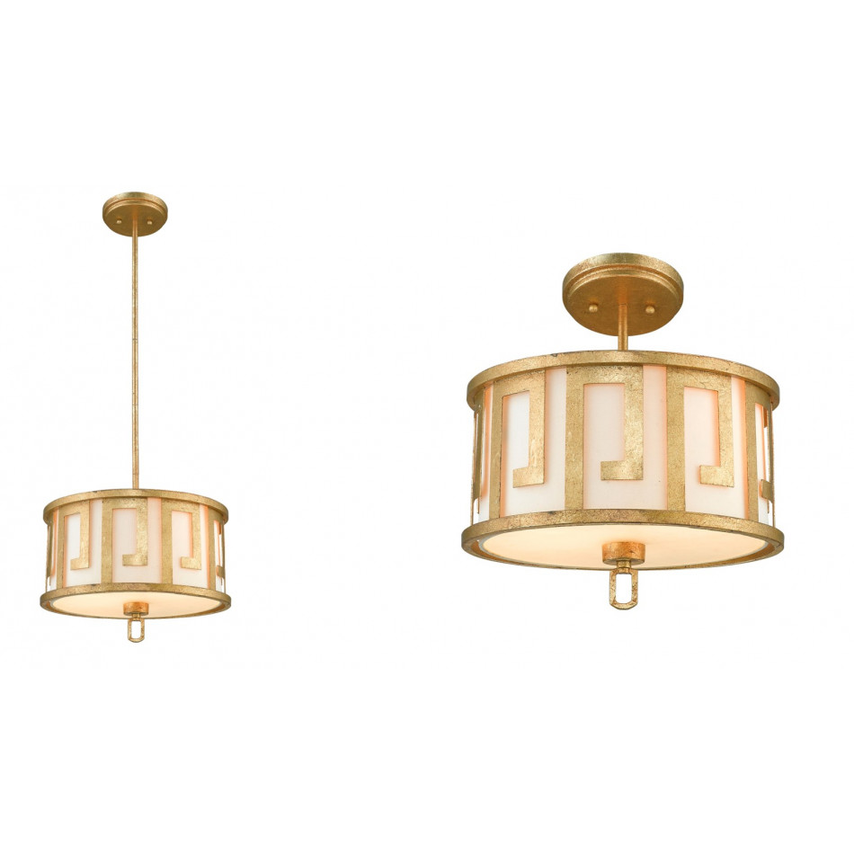 Lemuria Medium 2-Light Pendant/semi flush Warm Distressed Gold