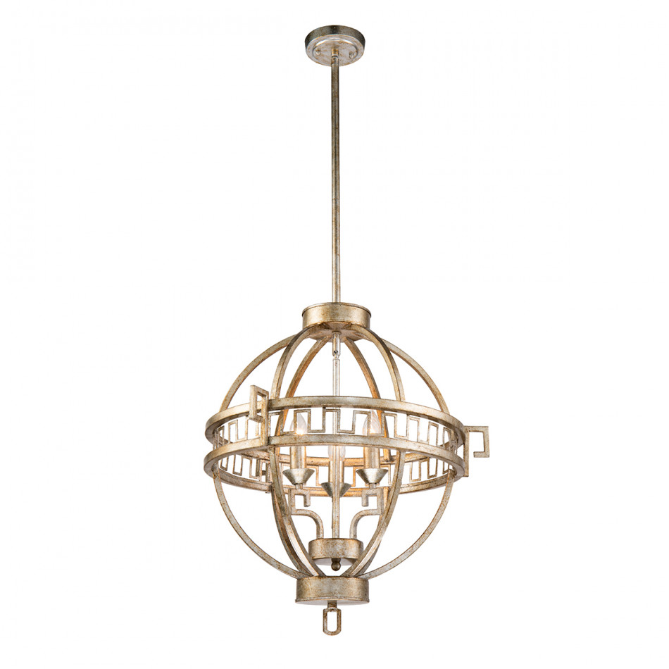 3-Light Geometric Globe Chandelier